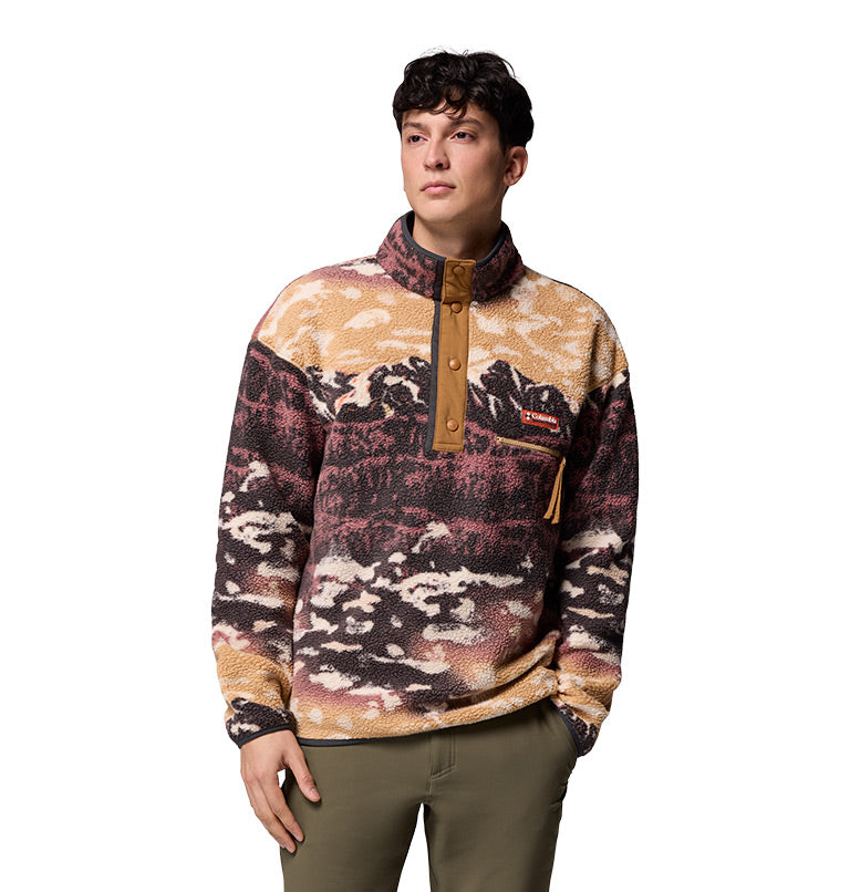 Men's Helvetia II Printed Half Snap Printed Fleece Pullover