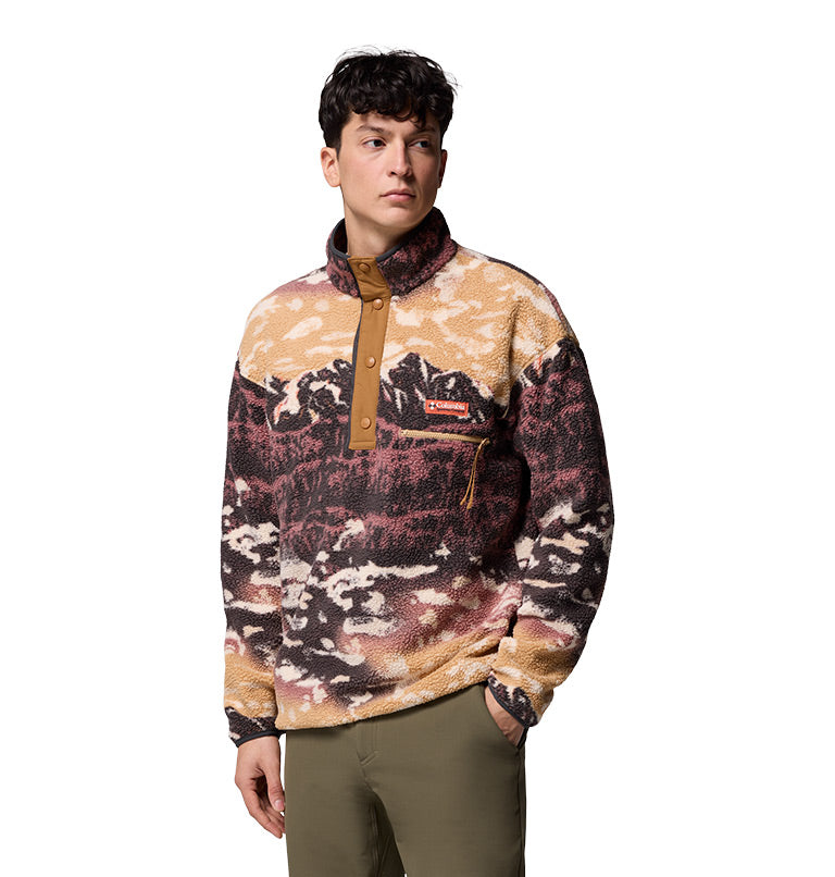 Men's Helvetia II Printed Half Snap Printed Fleece Pullover
