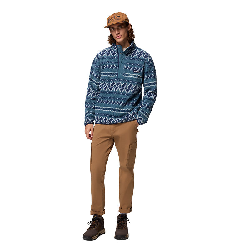 Men's Helvetia II Printed Half Snap Printed Fleece Pullover