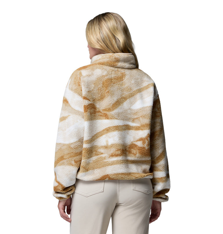 Women's Helvetia II Printed Cropped Half Snap Fleece Sweatshirt