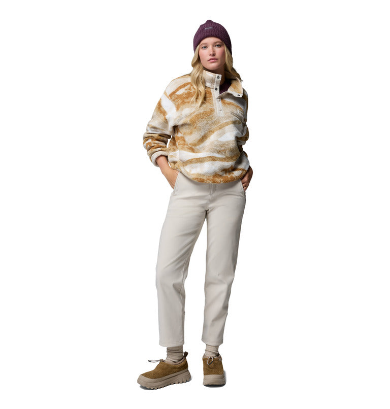 Women's Helvetia II Printed Cropped Half Snap Fleece Sweatshirt
