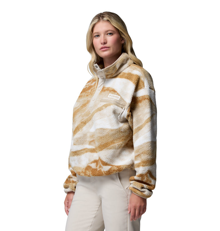 Women's Helvetia II Printed Cropped Half Snap Fleece Sweatshirt