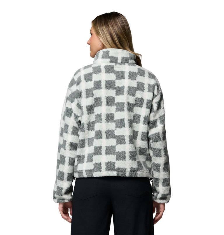 Women's Helvetia II Printed Cropped Half Snap Fleece Sweatshirt