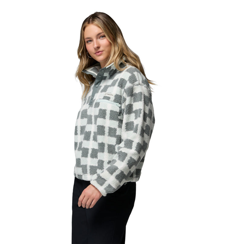 Women's Helvetia II Printed Cropped Half Snap Fleece Sweatshirt