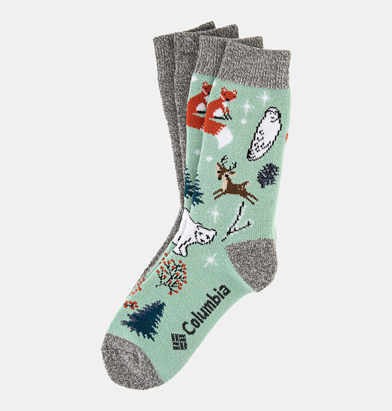 Woodland Animals Medium Weight Thermal Socks - 2 Pack